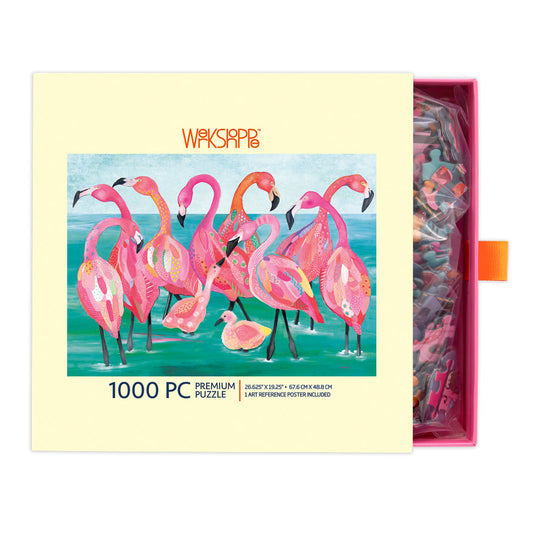 Flamingo Beach 1000 Piece Jigsaw Puzzle