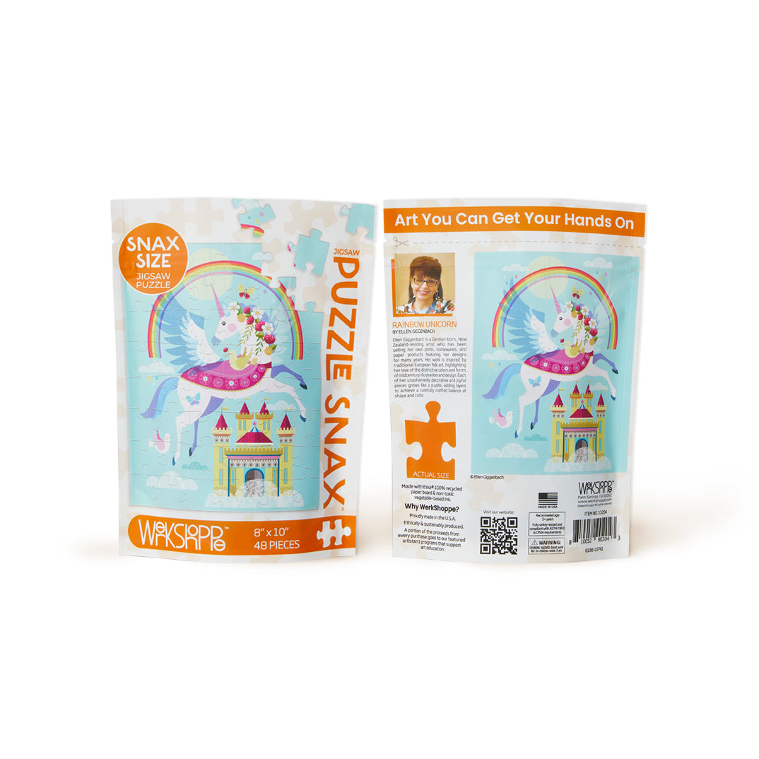 Rainbow Unicorn 48 Piece Jigsaw Puzzle Snax