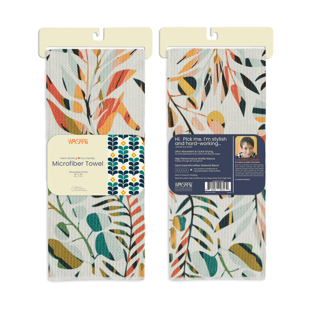 Colorful Leaves Microfiber Towel