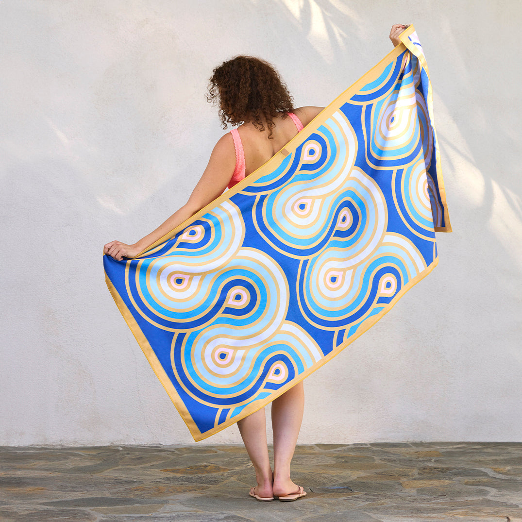 Greek Key Tiles Microfiber Go Big Towel