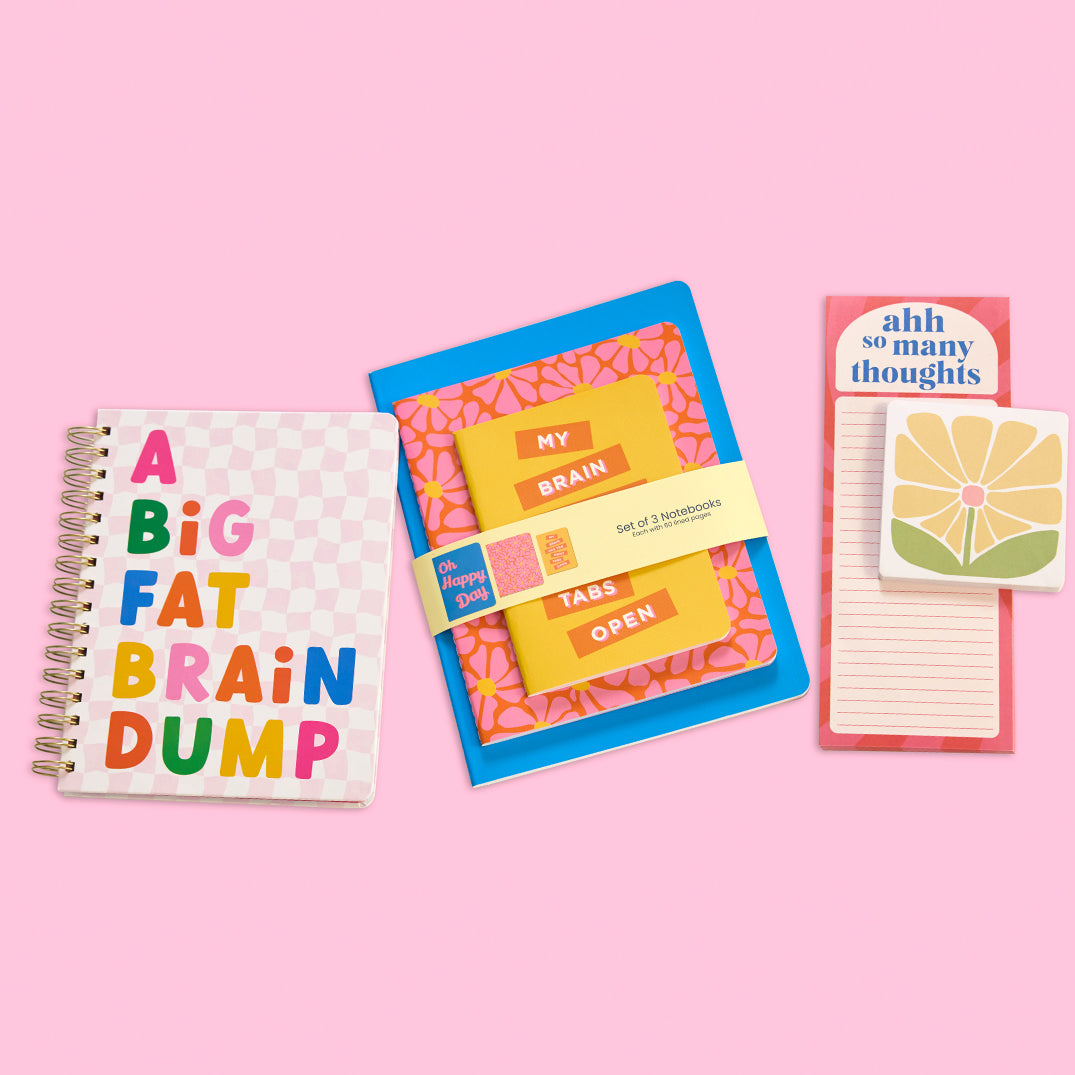 Too Many Thoughts Stitched Notebook Set