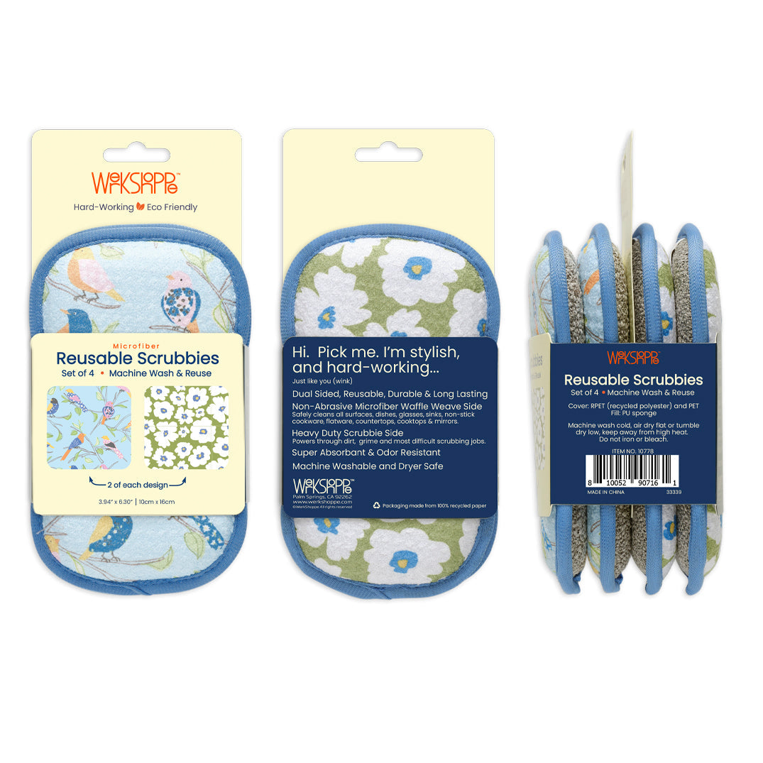 Floral Finch & Friends Scrubbie Set