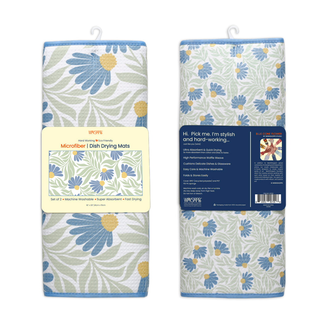 Blue Coneflower Dish Drying Mats