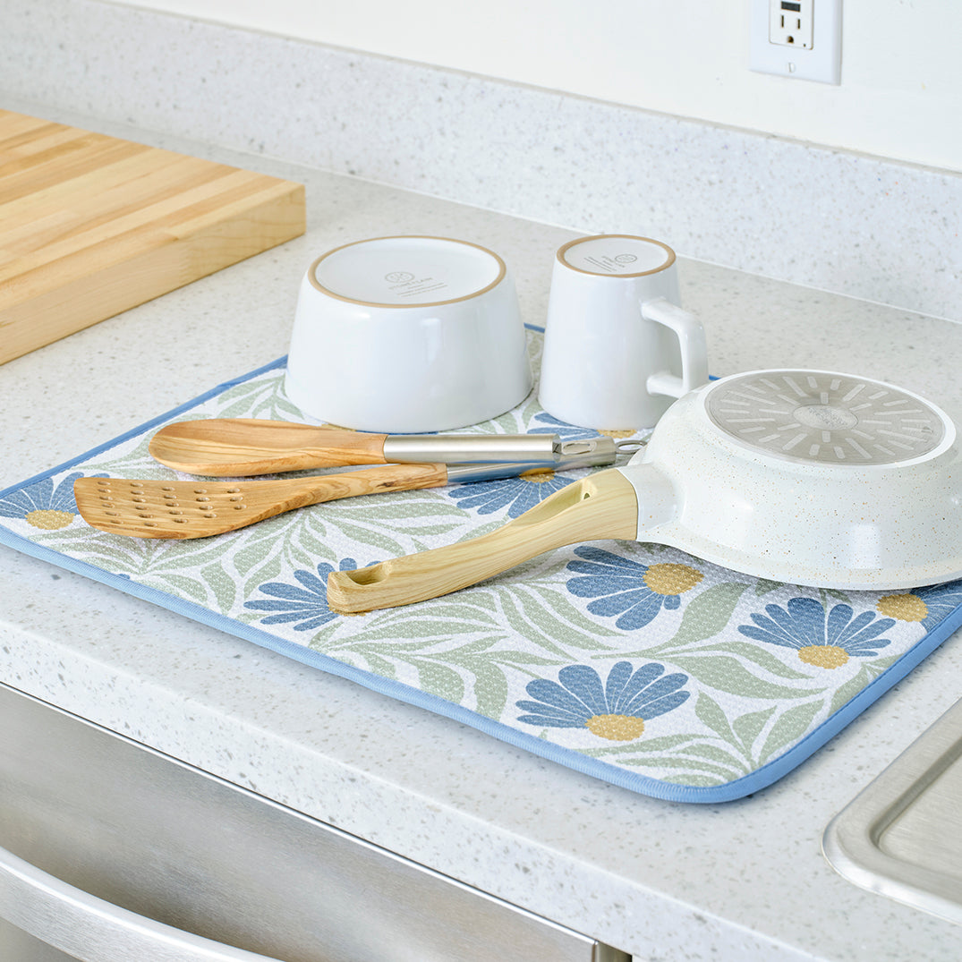 Blue Coneflower Dish Drying Mats