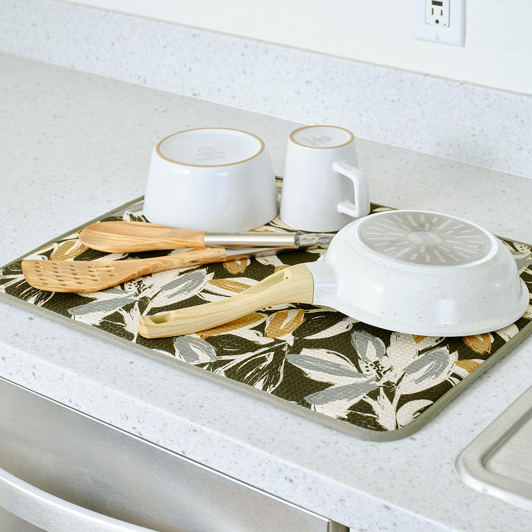Leaf Tiles Dish Drying Mats
