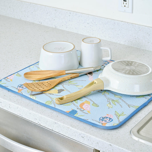 Floral Finch & Friends Dish Drying Mats