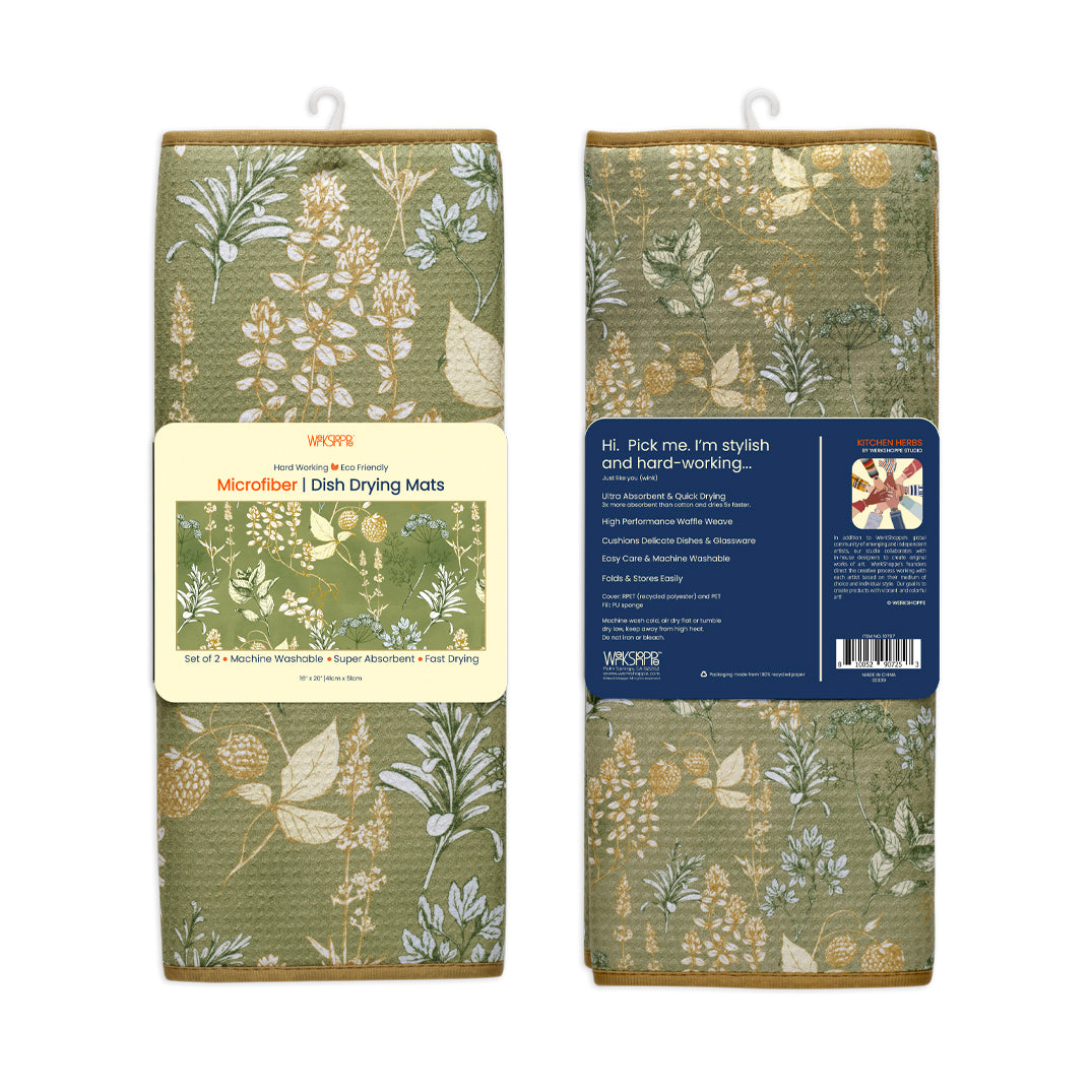 Kitchen Herbs Dish Drying Mats
