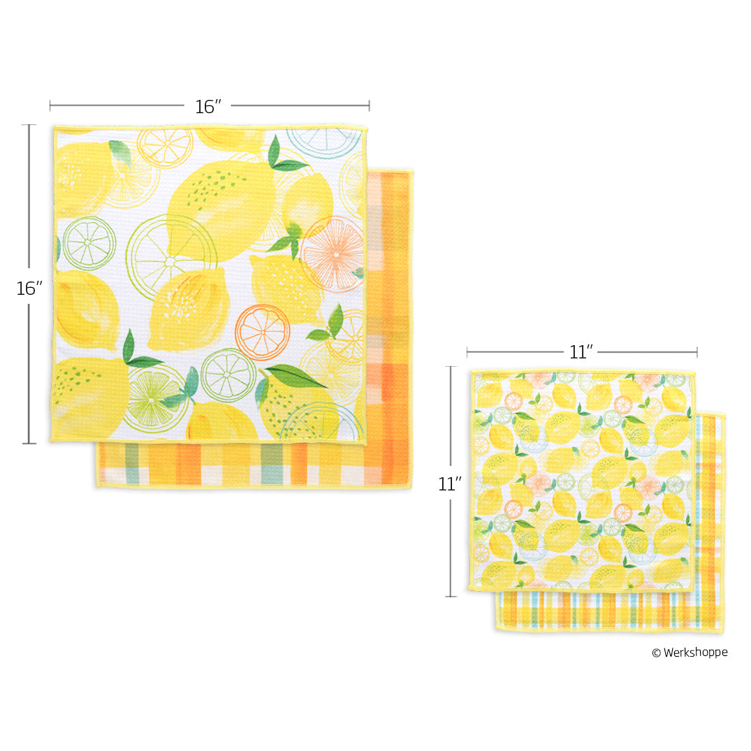 Lemon Plaid All Purpose Towel Set