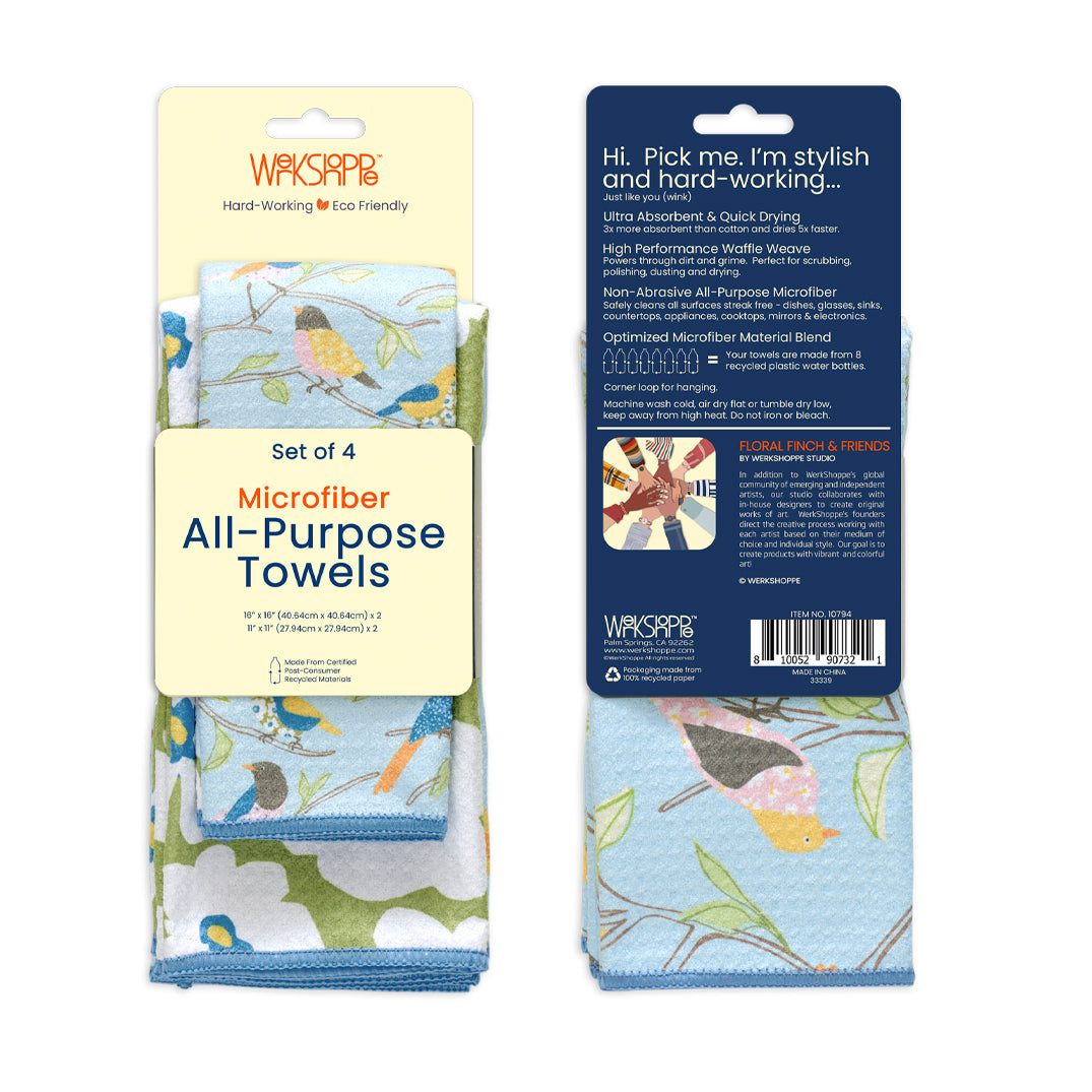 Floral Finch & Friends All Purpose Towel Set