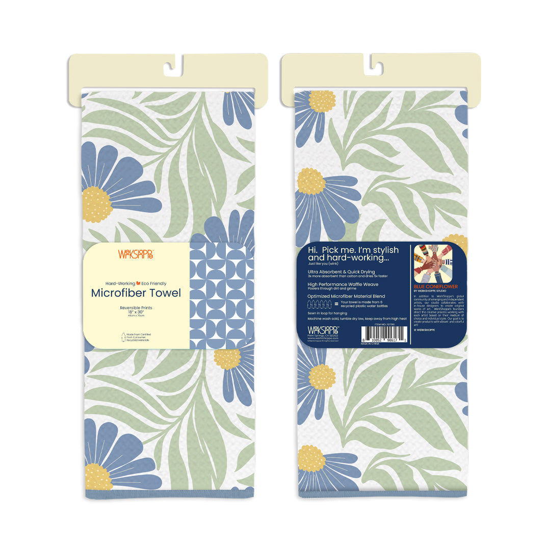 Blue Coneflower Microfiber Towel