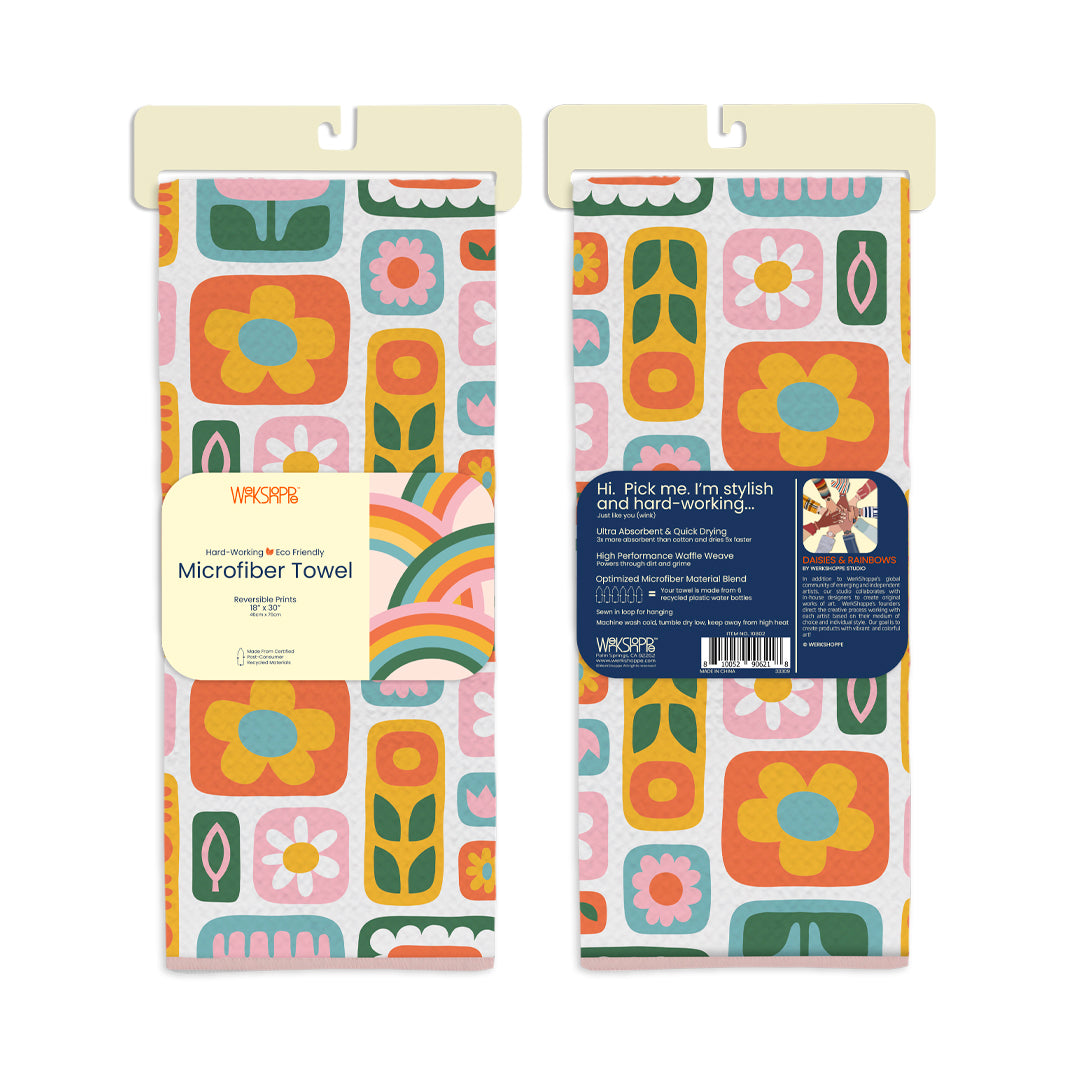 Daisies & Rainbows Microfiber Towel