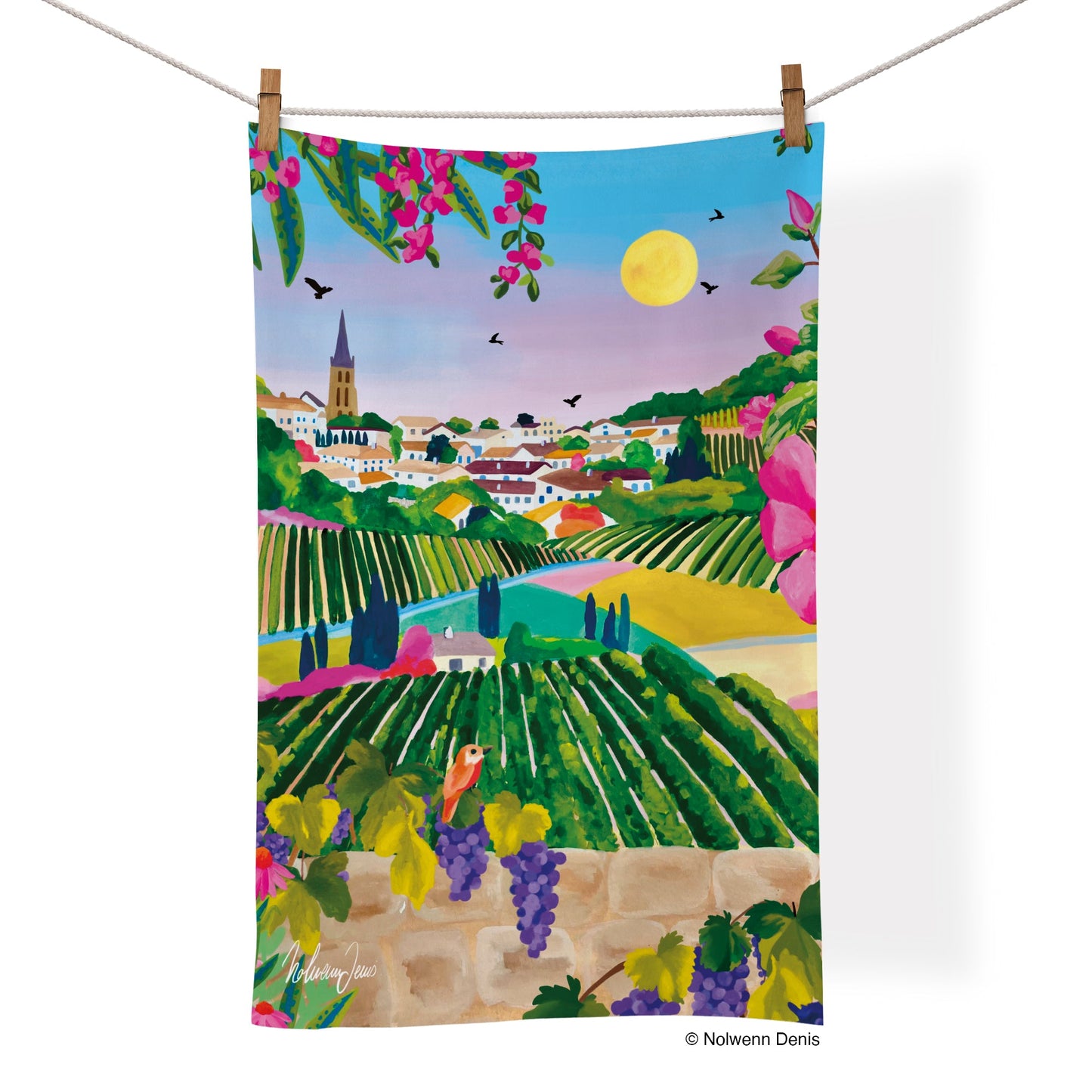 Village Vineyard Cotton Tea Towel
