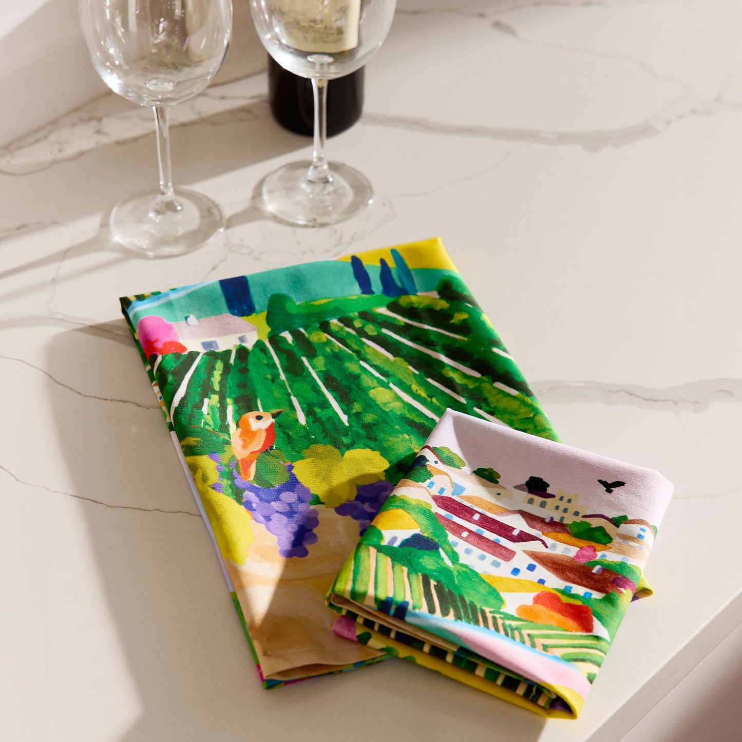 Village Vineyard Cotton Tea Towel