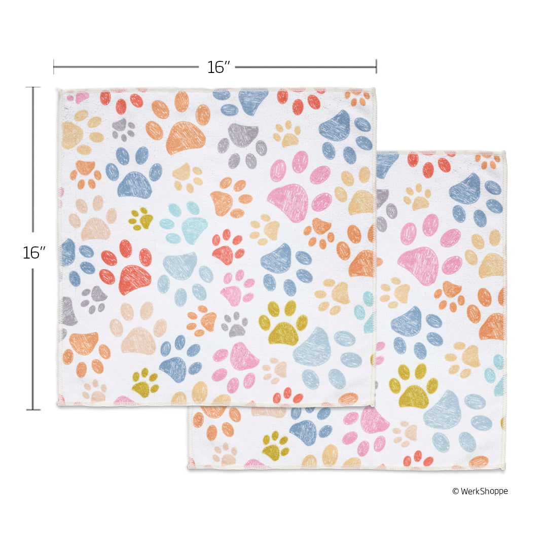 Paw Prints Pet Paw Microfiber Towels