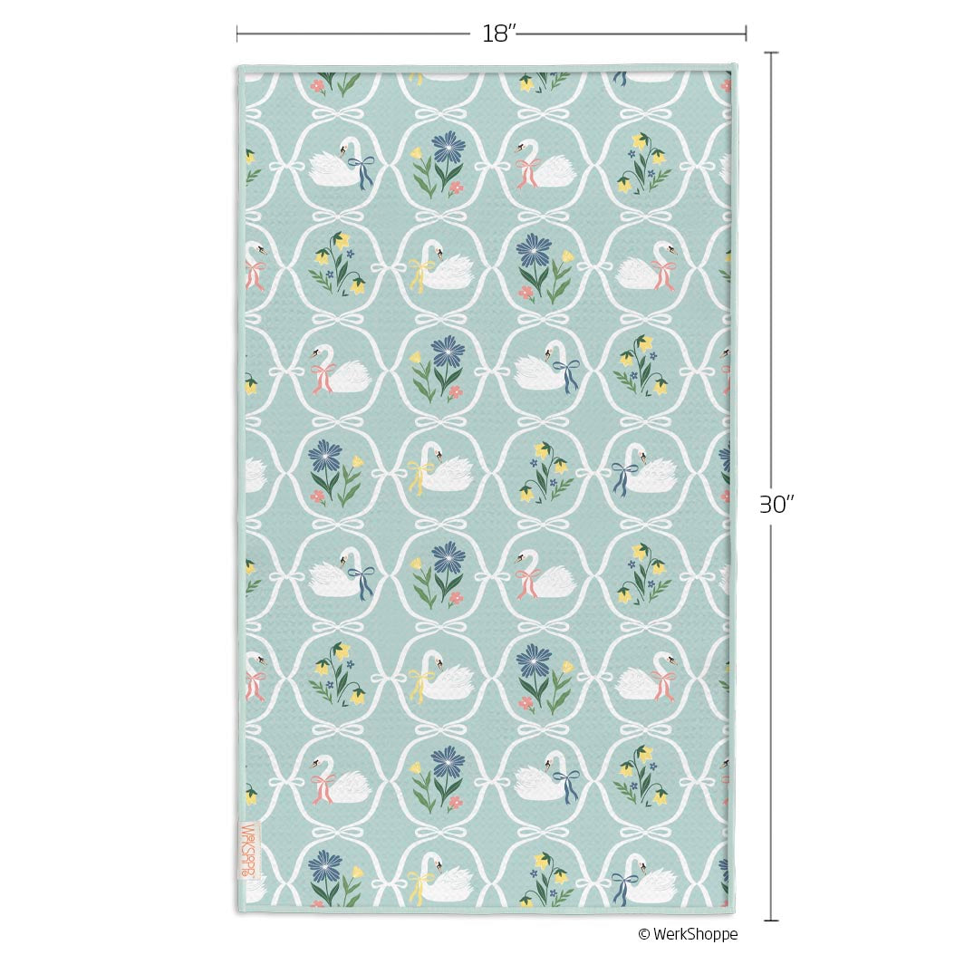 Swan Floral Microfiber Towel