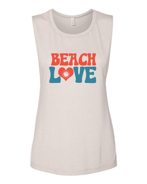 Beach Love Graphic Print Muscle Tank