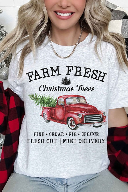 Farm Fresh Christmas Trees Graphic Tee