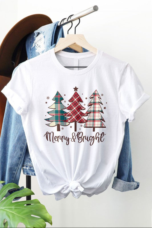 Christmas Plaid Trees Graphic Tee