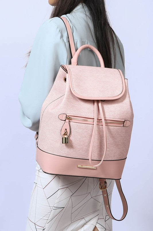 coral leather backpack MKF Collection Porsha Backpack by Mia K