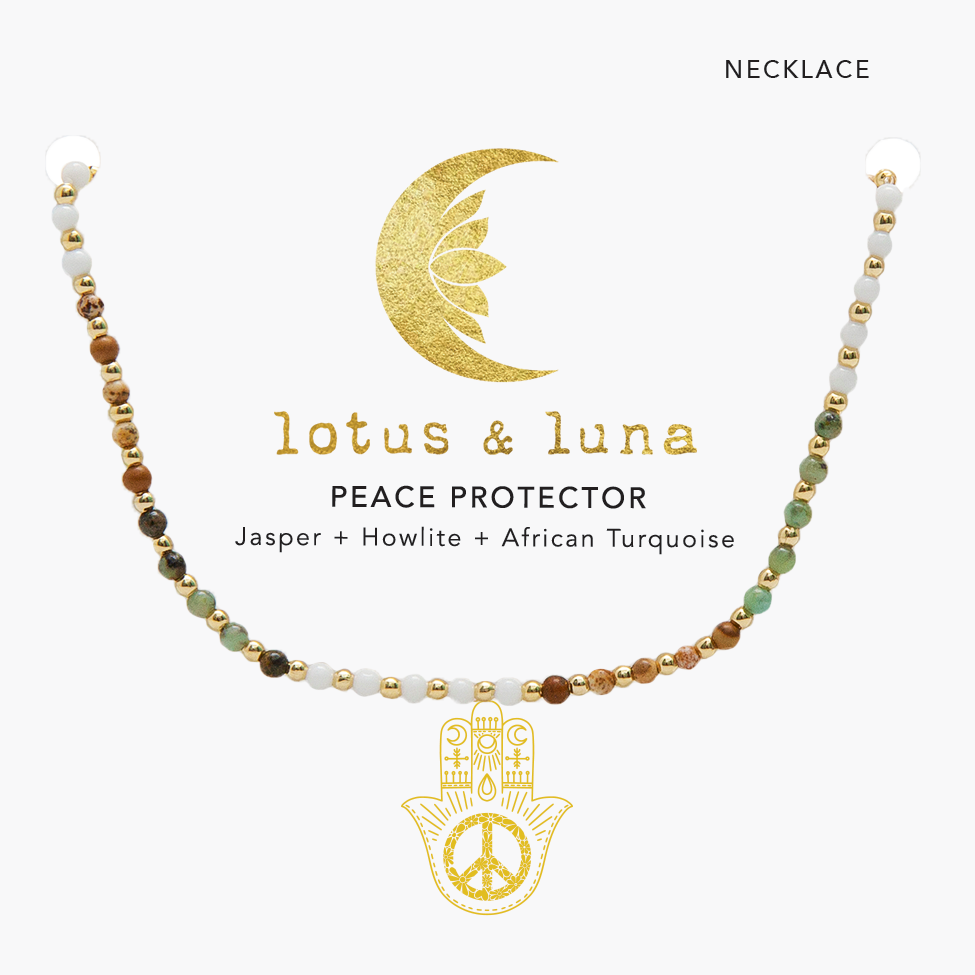 Peace Protector 2mm Metal Accent Healing Necklace