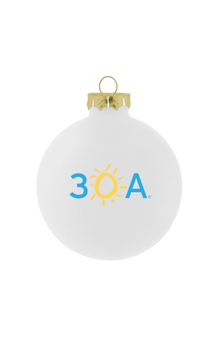 30A Wordmark Logo Glass Ball Ornament