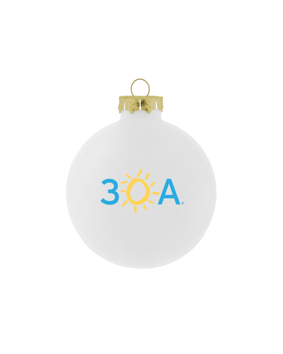30A Wordmark Logo Glass Ball Ornament