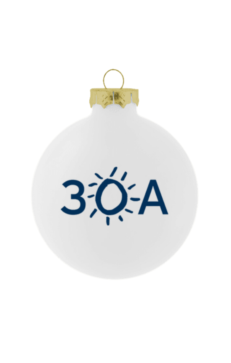 30A Wordmark Logo Glass Ball Ornament