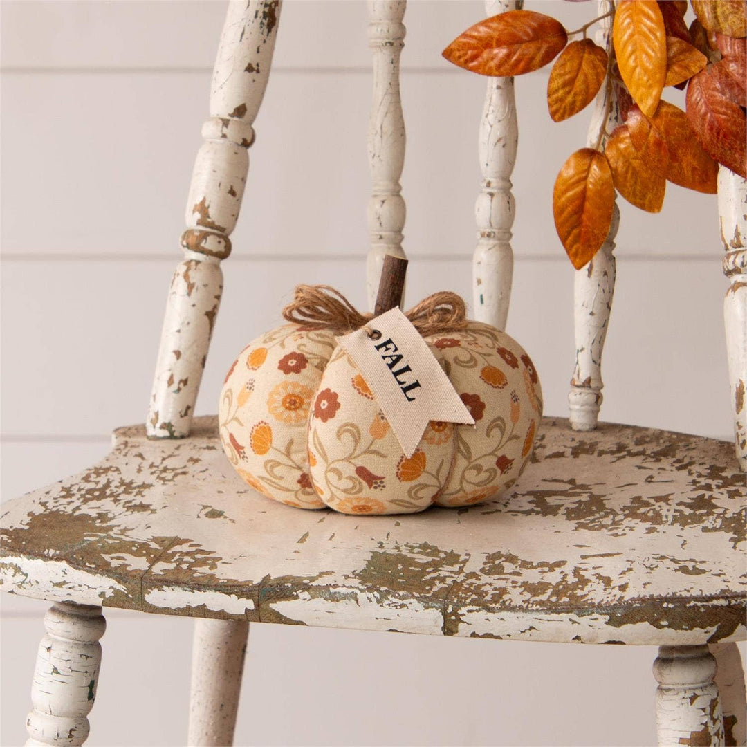 6.5" Fall Floral Pumpkin