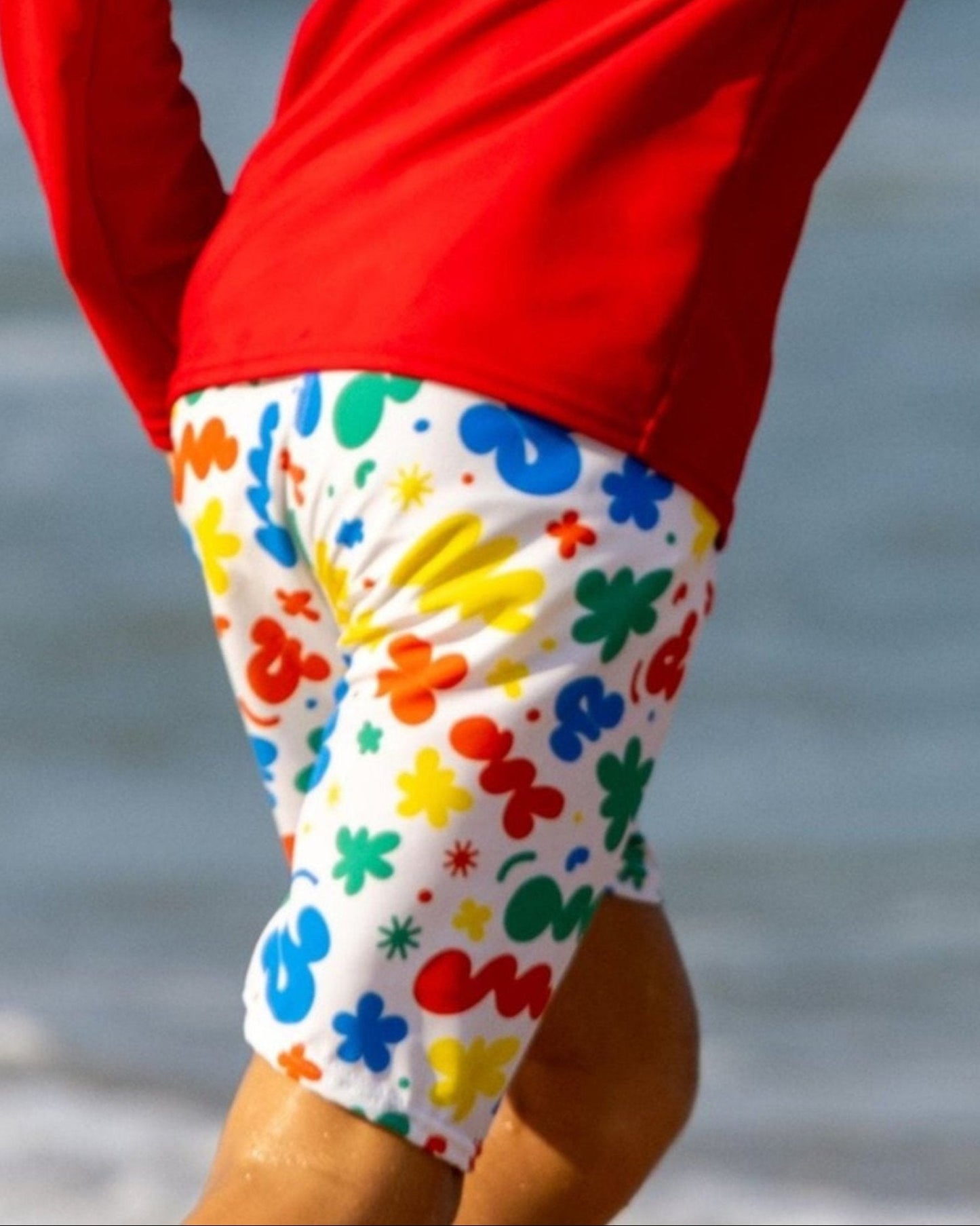 Retro Squiggle Boys Swim Trunks