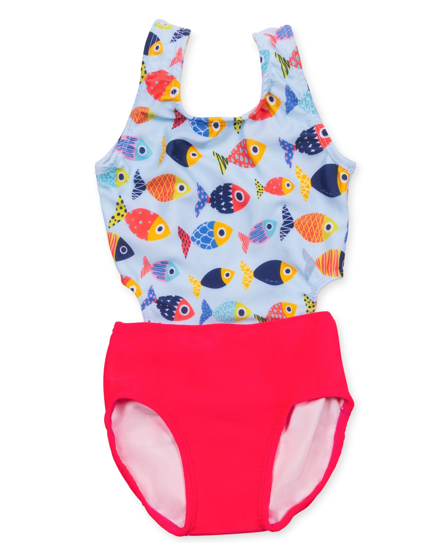 Colorful Fish Cutout Swimsuit With Bow
