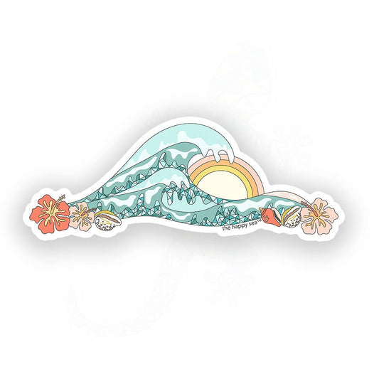 4.5" Rainbow Wave Vinyl Sticker