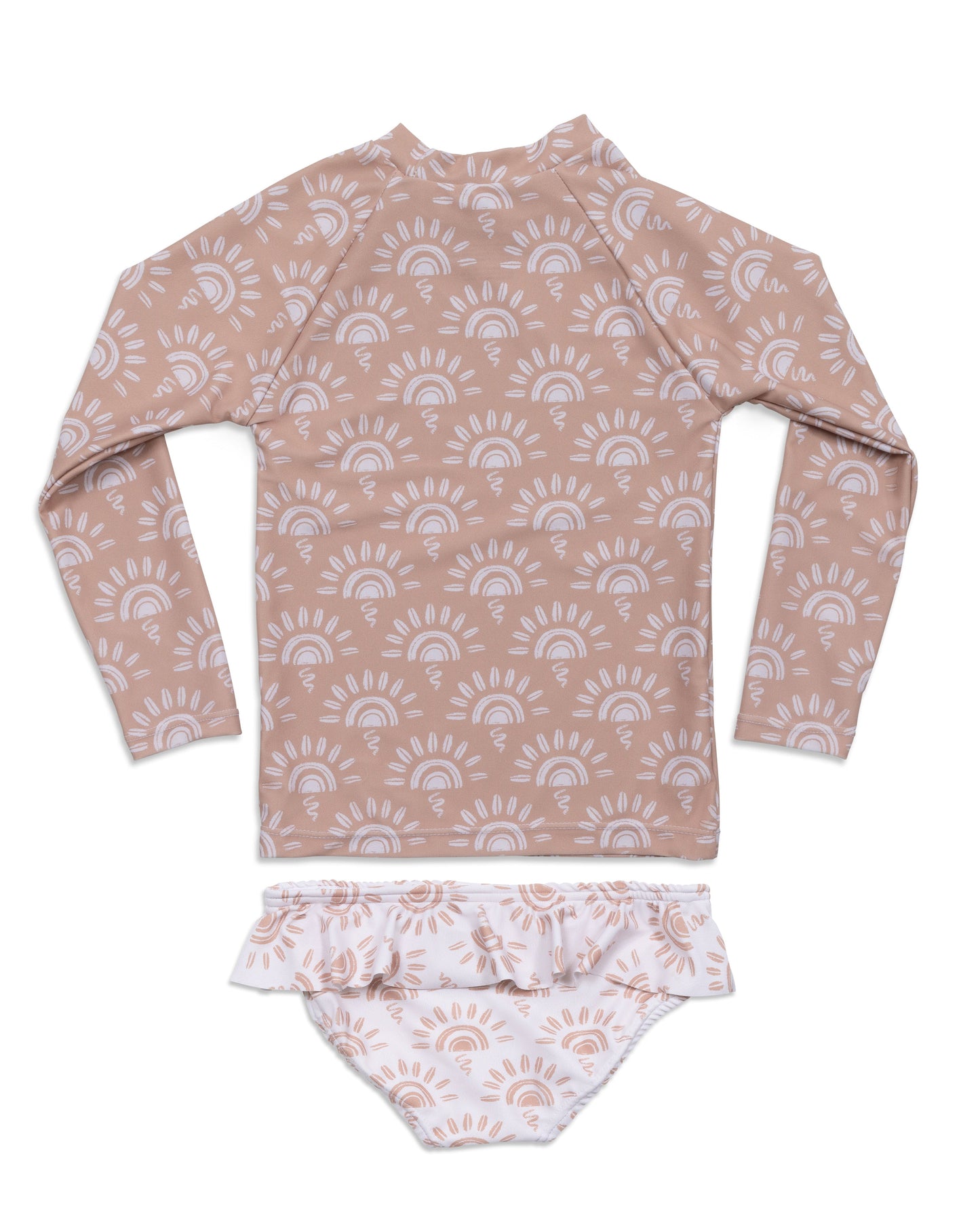 Sunny Days Girls Long Sleeve Sun Shirt and Skirted Bottom