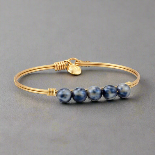 Stone Wash Beaded Bangle Bracelet