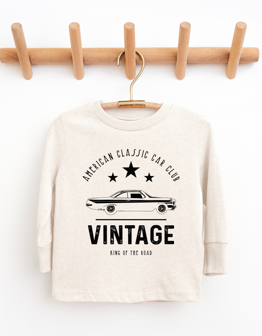 Vintage Car Youth & Toddler Long Sleeve Graphic Tee