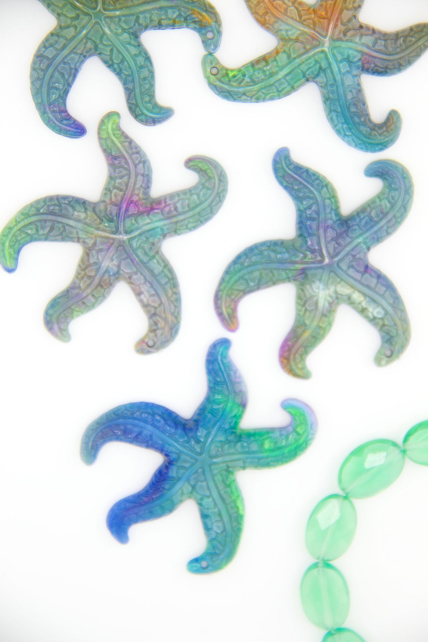 Aurora Marble Starfish German Resin Charm, 48mm, 1 Pendant
