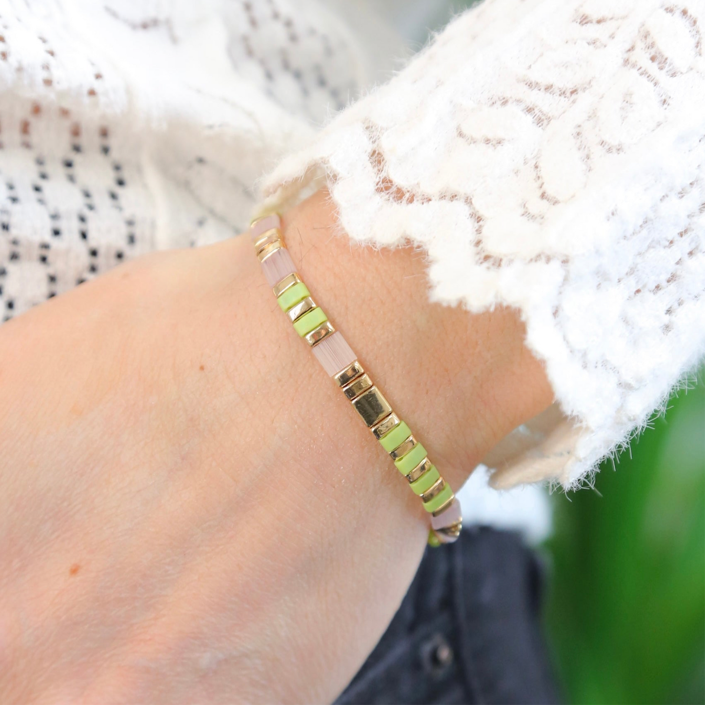 GREEN ACRES - Tila Bead Bracelet - Size X-Large