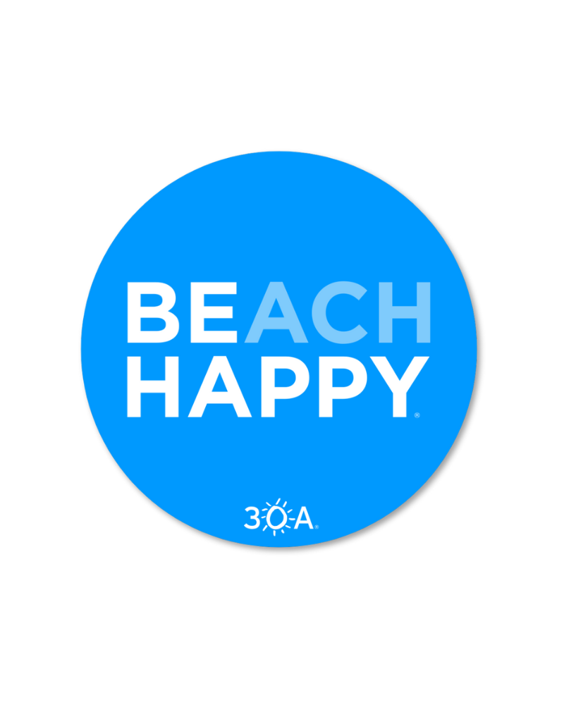 Beach Happy Circle Logo Sticker