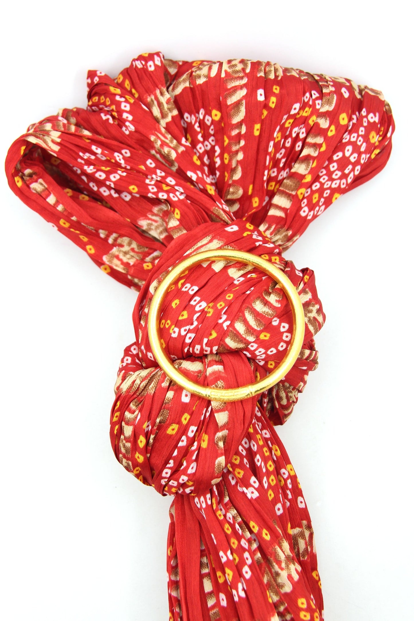 Traveler Gift Set: Multicolor Scarf, Gold Thai Buddhist Bangle