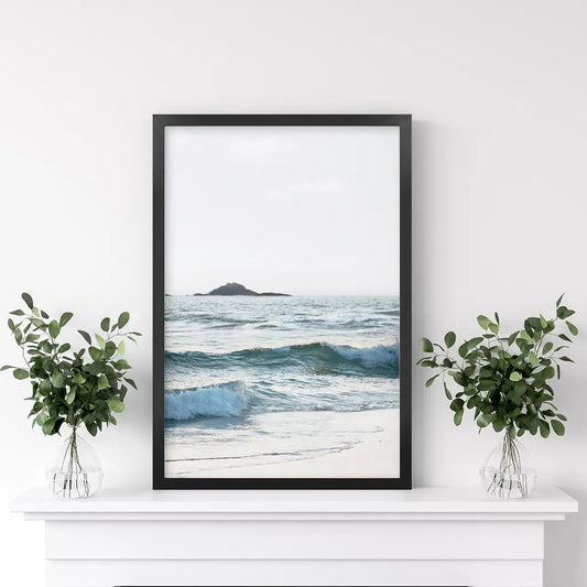 Blue Ocean Waves Poster. Coastal Wall Art