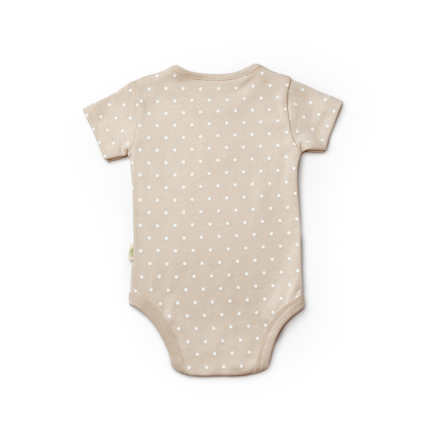 Brown Short Sleeve Polka Dot Organic