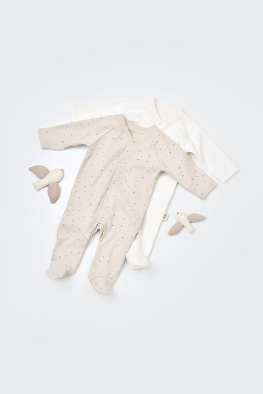 Cream Organic Footed Onesie