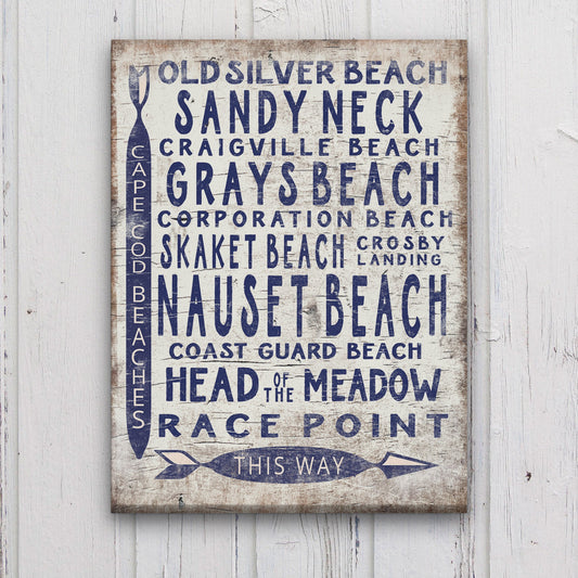 Vintage Cape Cod Beach Sign | Nauset Craigville Race Point Sandy Neck