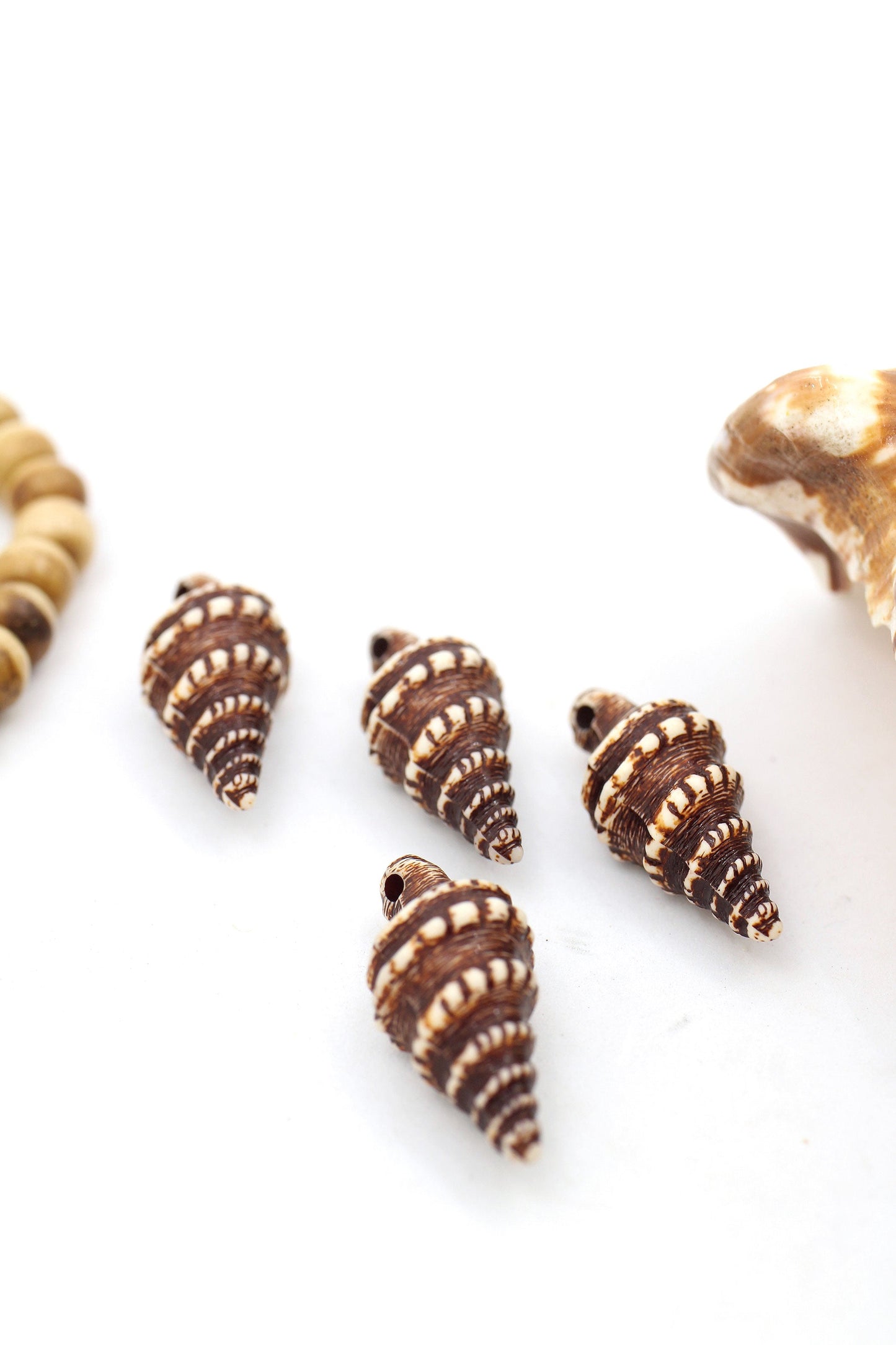 Brown Cerith Seashell: German Resin Charm, 32mm, Focal Bead, 1 Pendant