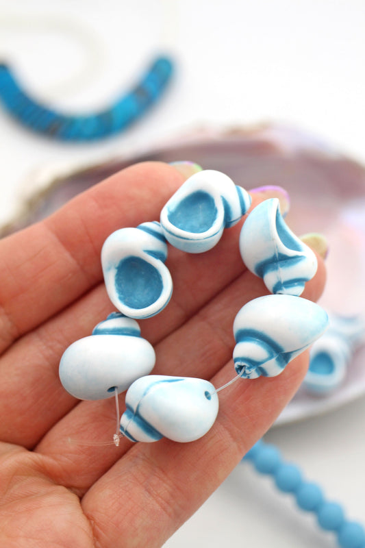 Cerulean Seashells German Resin Beads, 18mm, 6 Charms