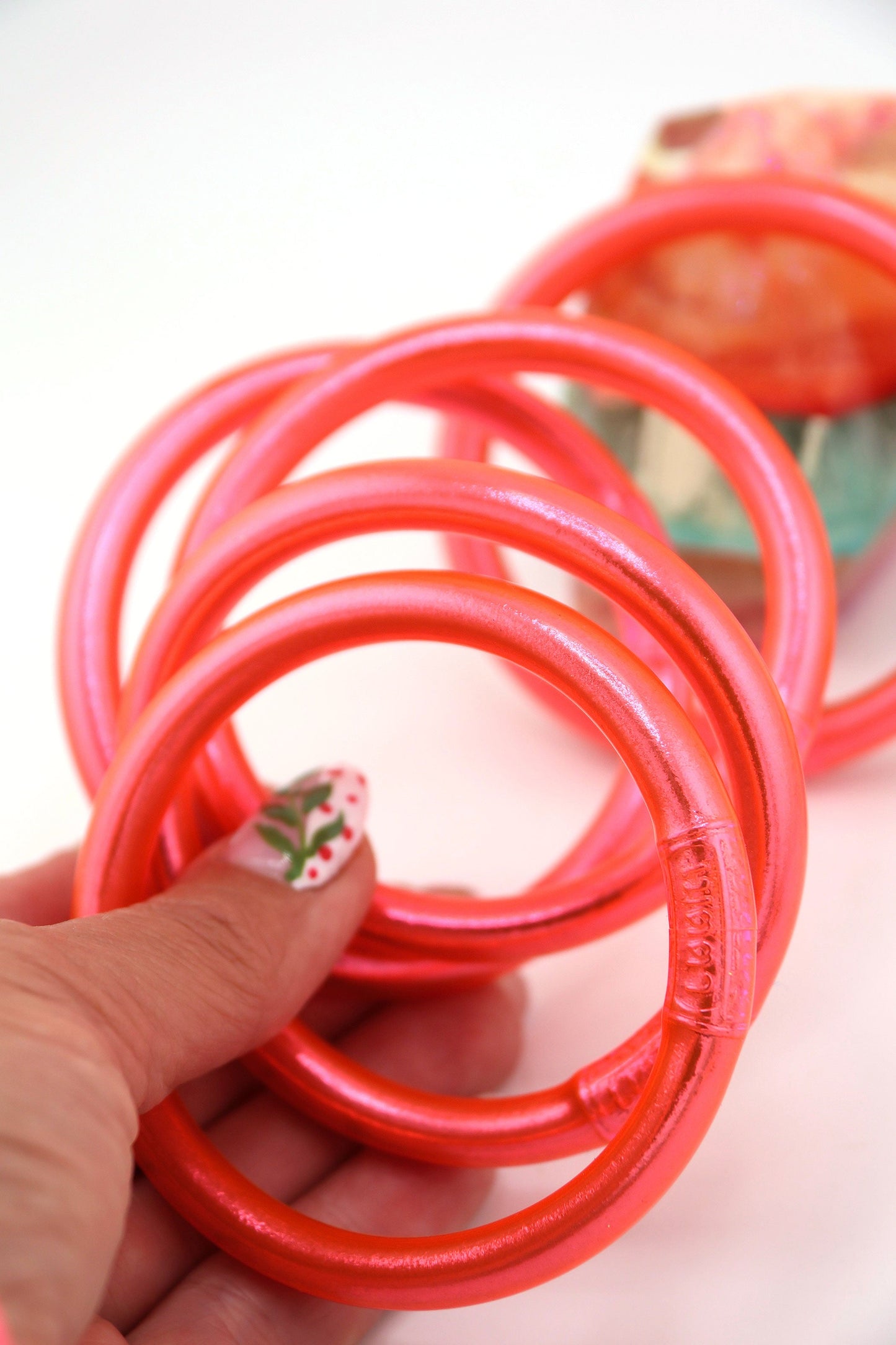 Coral Luxe Thai Buddhist Temple Bracelets, Mantra Bangle, Kumlai