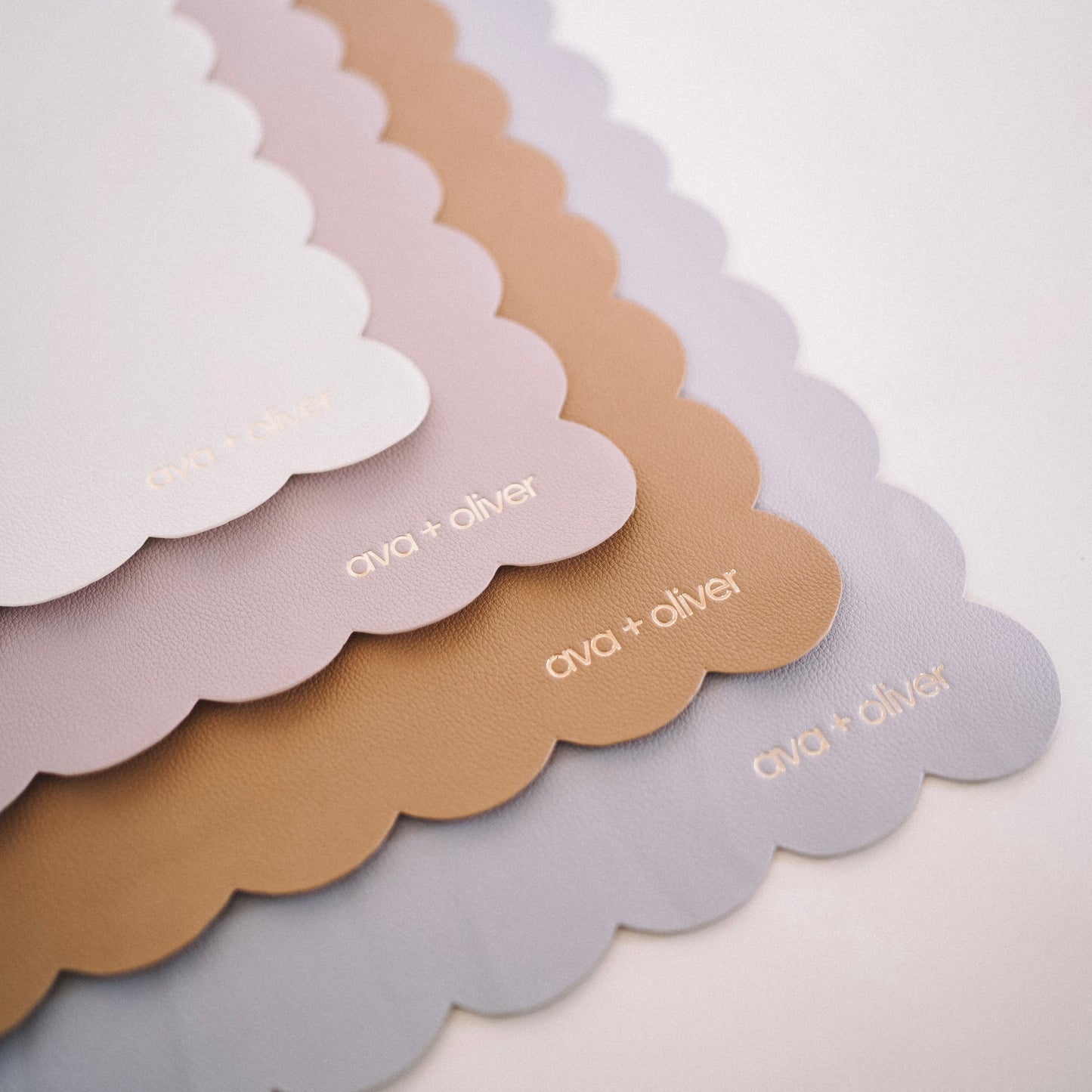 Vegan Leather Changing Mat | Pink Sand Scallop