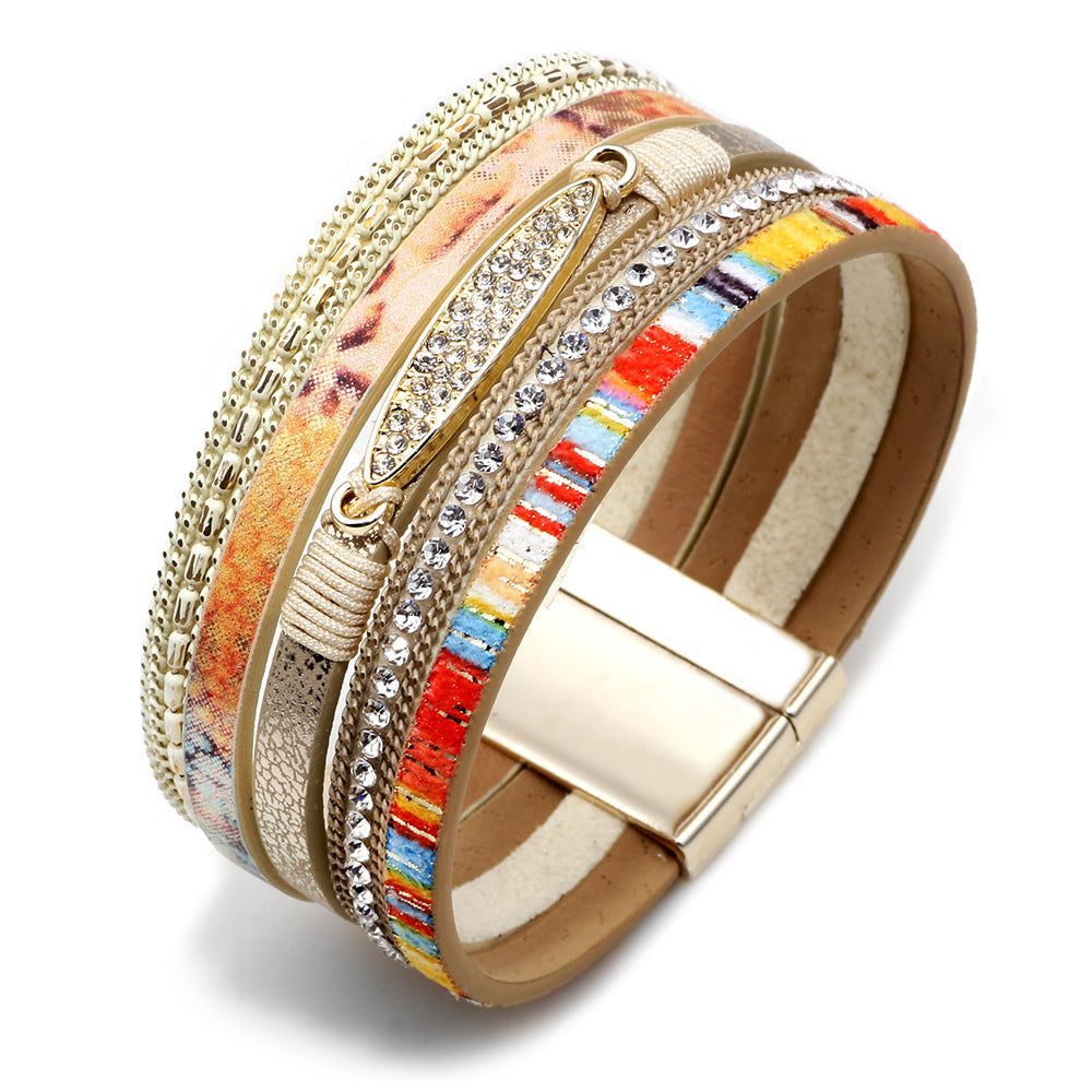 ELLE DORADO - Leather Accent Bracelet