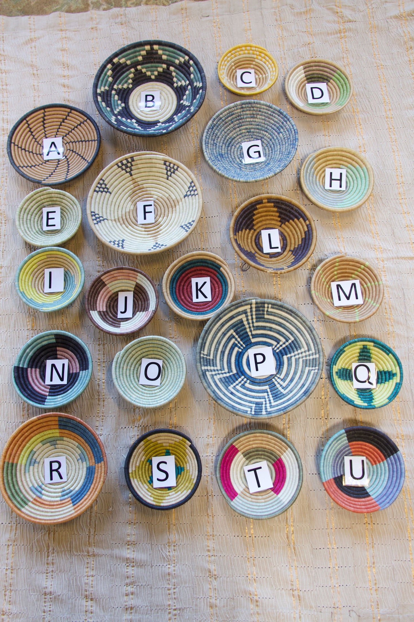 African Baskets, Earthy Neutral Global Decor, from Rwanda, Assorted Sizes