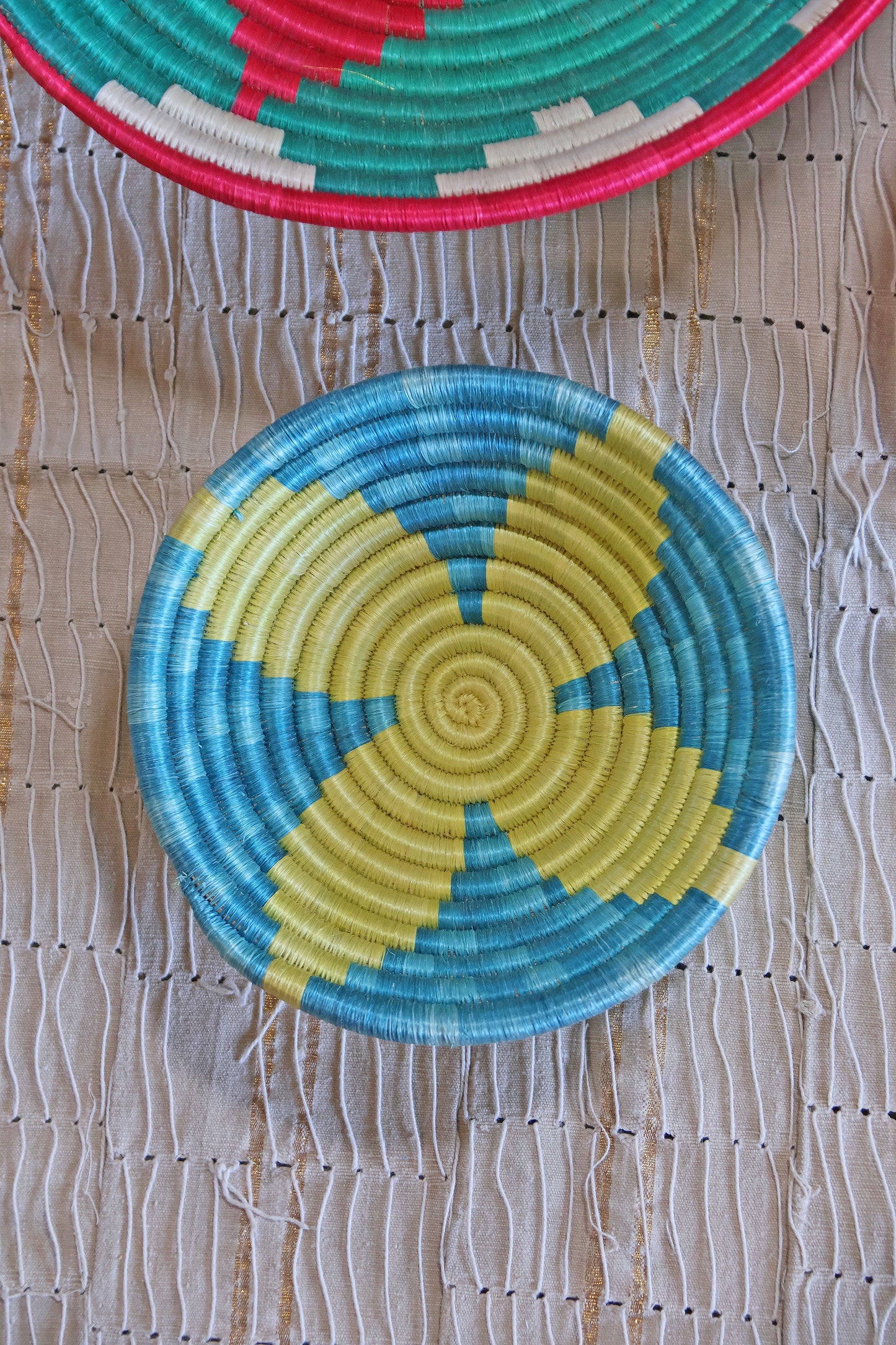 Ellis African Basket Collection, Multi-Colored, from Rwanda, Set of 4