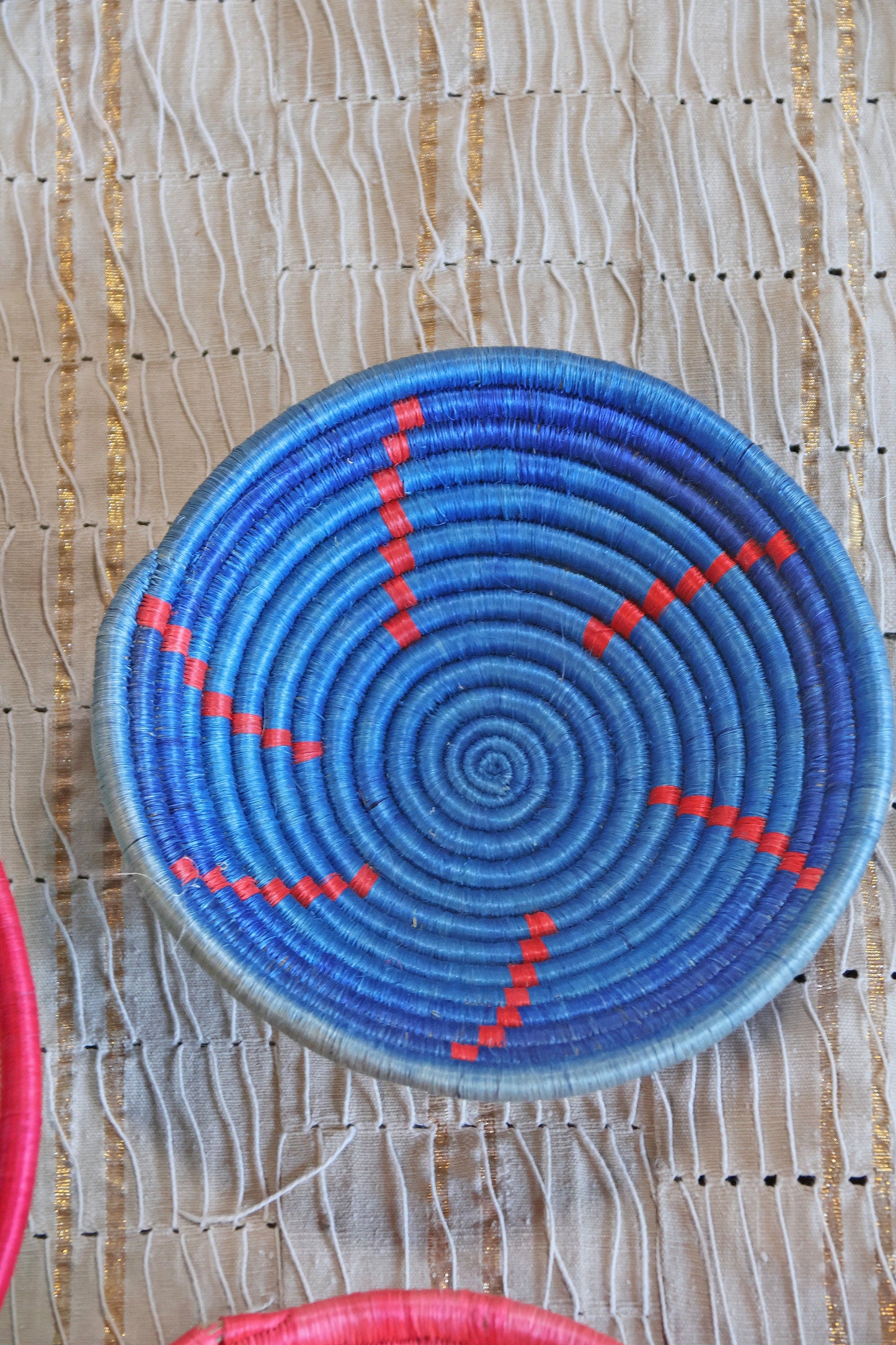 Ellis African Basket Collection, Multi-Colored, from Rwanda, Set of 4